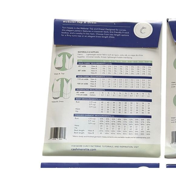 Cashmerette sewing patterns variety lot of 3 ladies size 12-28 for curves - Picture 2 of 5